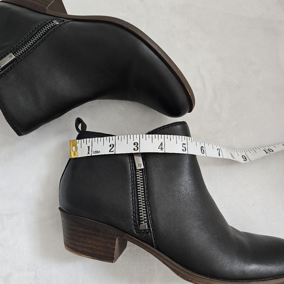 Lucky Brand Black Basel Smooth Leather Side Zip Block Heel Booties - Picture 8 of 15